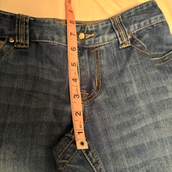 INC International Concepts Curvy Fit Bootleg Rhinestone Bling Jeans Size 4 GUC - Picture 12 of 13